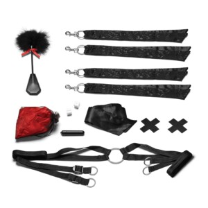 Night Of Romance Satin Cuffs With Rose Petal 6Pc Bedspreaders Set