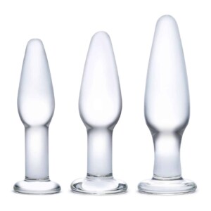 Tapered Glass Anal Training Plugs - Set of 3