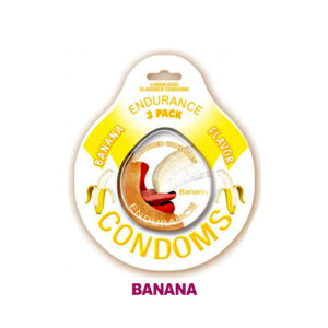 Endurance Lubricated Condoms Flavored - 3 Pack - in Banana
