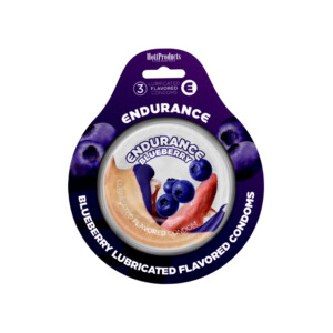 Endurance Lubricated Condoms Flavored - 3 Pack - in Blueberry
