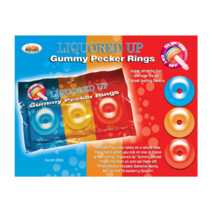 Liquored Up Edible Pecker Gummy Cock Rings - 3 Pack