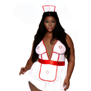 Women's Plus Size Nightshift Naughty Nurse Lingerie Costume Set
