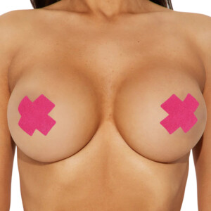 Pink X Cross-Shaped Nipple Pasties