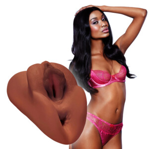 Pipedreams Plus Perfect Pussy Double Stroker - Brown