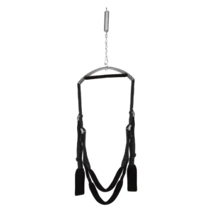 Lux Fetish Stand-Up Sex Swing for Couples - Black