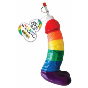 Rainbow Dicky Chug Penis-Shaped Sports Bottle - 16oz.