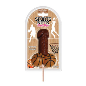 Sports Nuts Cock Pops Penis Lollipop with Basket Balls - Chocolate Flavor
