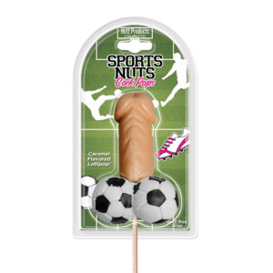 Sports Nuts Cock Pops Penis Lollipop with Soccer Balls - Caramel Flavor