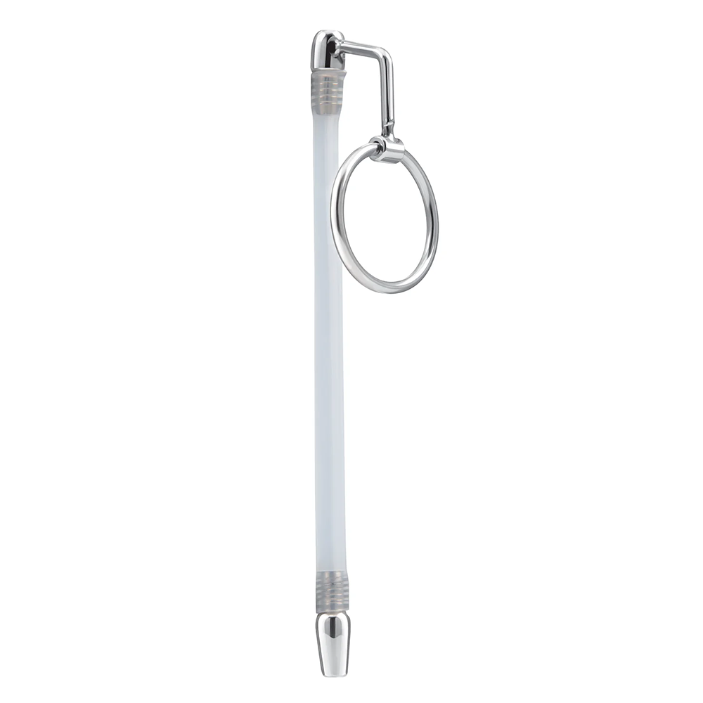 Stainless Steel Cock Ring with Catheter Urethral Plug - Romantic Depot