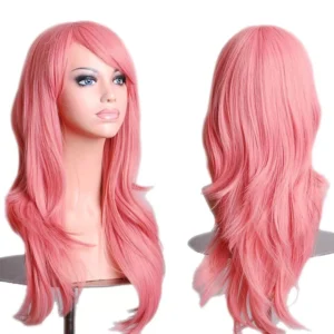 VIP Sexy Long Layered Hair with Side Bangs Wig - Bubblegum Pink