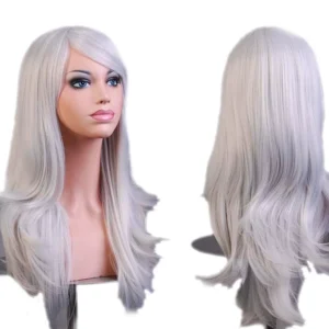VIP Sexy Long Layered Hair with Side Bangs Wig - Silver