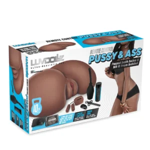 Luvdollz Remote Control Vibrating Realistic Pussy & Ass with Douche - Chocolate