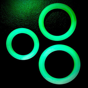 Elite Neon Green Machine Glow Cock Ring Set - Pack of 3