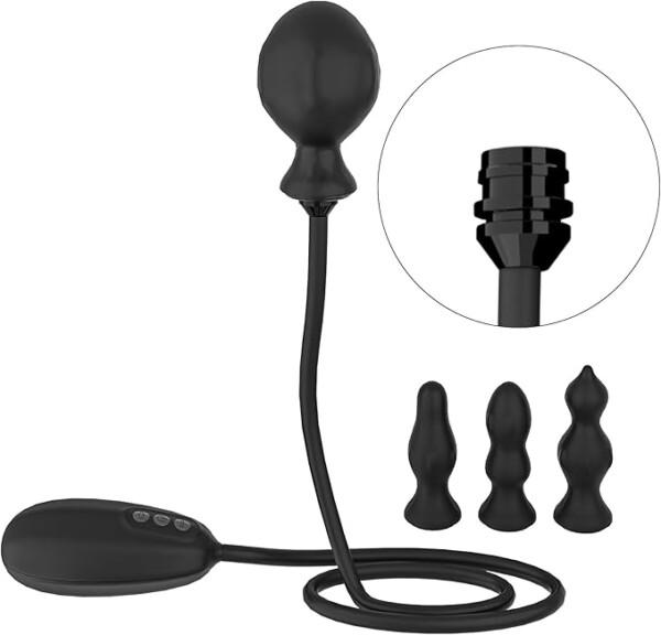 kinetic thumping 7x medium anal plug Valve Stretch Silicone Inflatable Anal Plug Adjustable Anal Balloon Pu