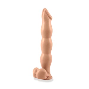 Armadillo 13.5" Extreme Dildo with Suction Cup and Balls - Light Beige