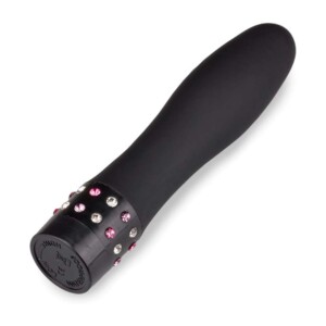 Black vibrator with rhinestone accents