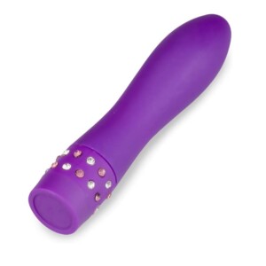 Purple vibrator with decorative rhinestones