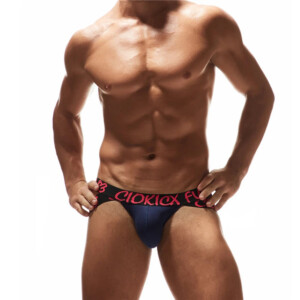 Ciokick Men's "FUCK" Jock Strap - Navy Blue, Red and Black - Medium