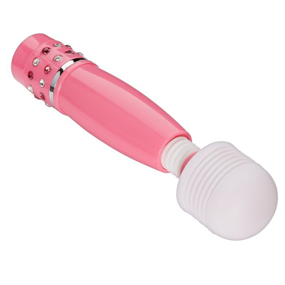 Cloud 9 Novelties Flexi-Head Mini Wand Massager with Bling Jeweled Handle - Pink - Image 2