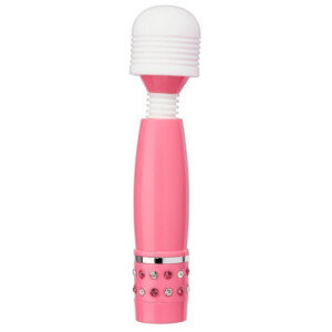 Cloud 9 Novelties Flexi-Head Mini Wand Massager with Bling Jeweled Handle - Pink