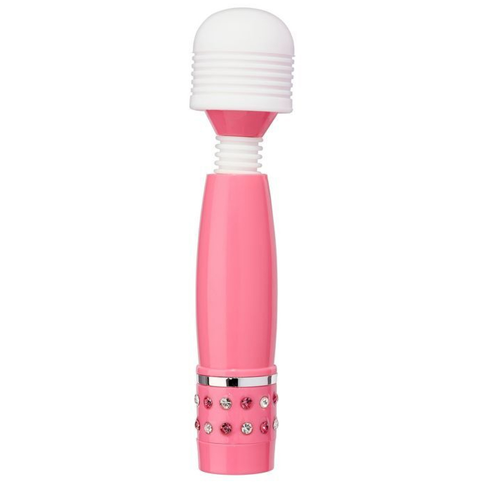 Cloud 9 Novelties Flexi-Head Mini Wand Massager with Bling Jeweled Handle - Pink