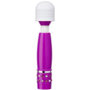 Cloud 9 Novelties Flexi-Head Mini Wand Massager with Bling Jeweled Handle - Purple