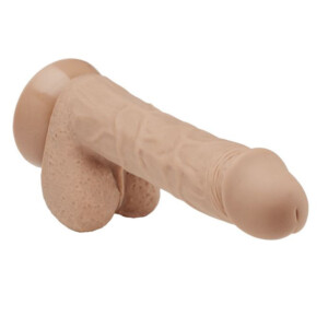 Cloud 9 Pro Sensual Series Platinum Silicone 7” Real Feel Dildo - Tan Skin Tone with 3 Bonus Cock Rings