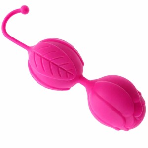 Bright pink silicone pelvic floor exercise device