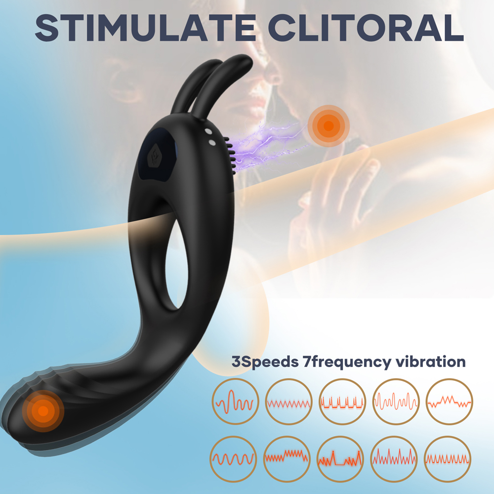 vibrator couple Elite Triple Stimulation Rechargeable Vibrating Couples Cock Ring -  Romantic Depot