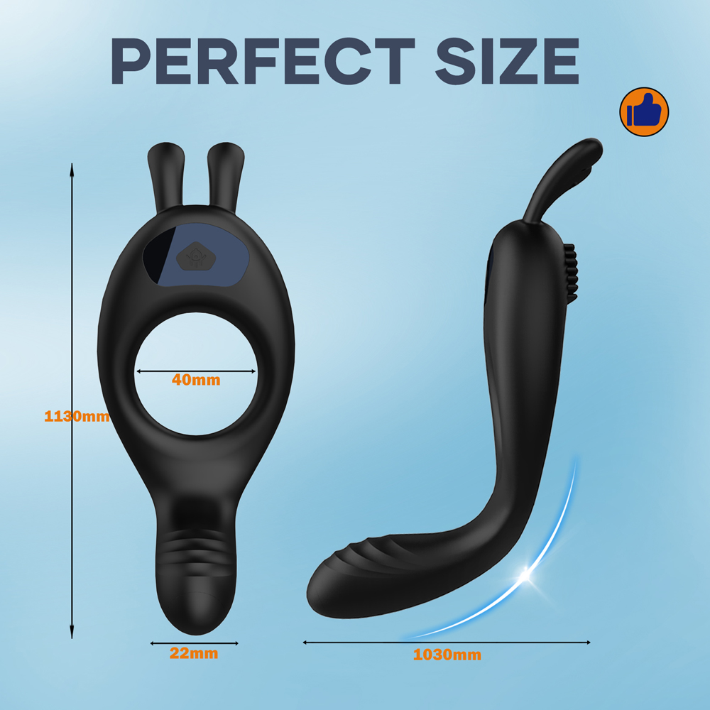 Elite Triple Stimulation Rechargeable Vibrating Couples Cock Ring - Image 4