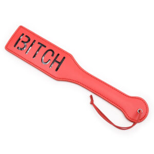 Elite BDSM BITCH Impression Spanking Paddle - Red with Black Letters