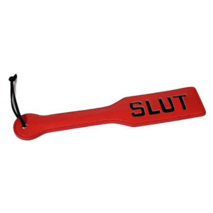 Elite BDSM SLUT Impression Spanking Paddle - Red with Black Letters