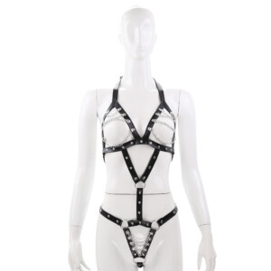 Elite BDSM Women's Torso Harness with Metal Chain Accents - OS