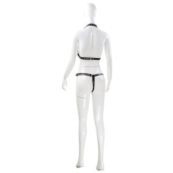 Elite BDSM Women's Torso Harness with Metal Chain Accents - OS - Image 4