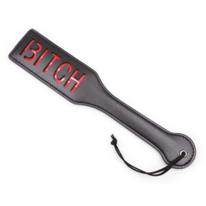 Elite BDSM BITCH Impression Spanking Paddle - Black with Red Letters