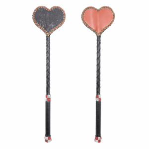 Elite BDSM Heart Shaped Riding Crop 2 Pack - Red and Black