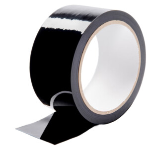 Black adhesive tape roll