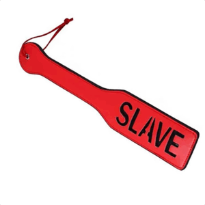 Elite BDSM SLAVE Impression Spanking Paddle - Red with Black Letters