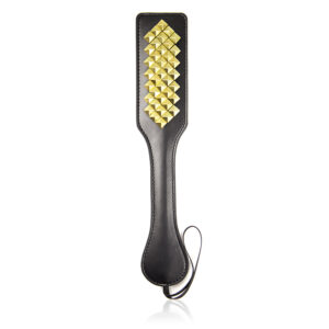 Elite BDSM Studded Black & Gold Spanking Paddle