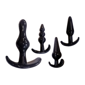 Elite Beginners Anal Trainer Plugs 4 Piece Set - Black
