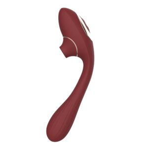 Elite Dual Action Premium Silicone Sucking Vibrator – Maroon