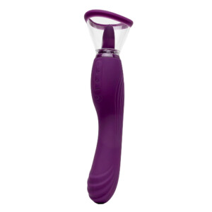 Purple silicone sex toy with suction cup