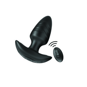 Elite Textured Anal Vibrator with WIreless Remote Control - Black