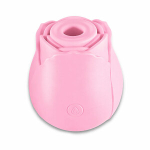 Pink rose-shaped silicone personal massager