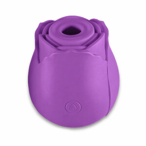 Purple rose-shaped silicone suction device