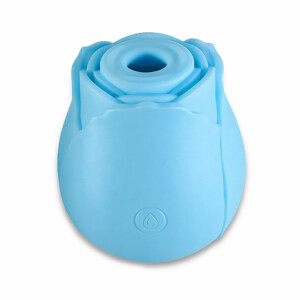 Blue silicone rose-shaped candle holder