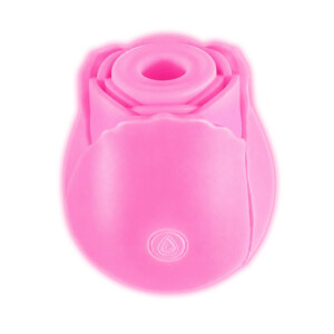 Pink rose-shaped silicone personal massager