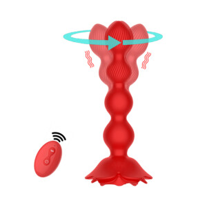 Elite Double Ended Anal Beads & Rose Suction Vibrator