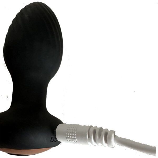 Full Rotation Vibrating Butt Plug with Wireless Remote Control - Black - Image 2