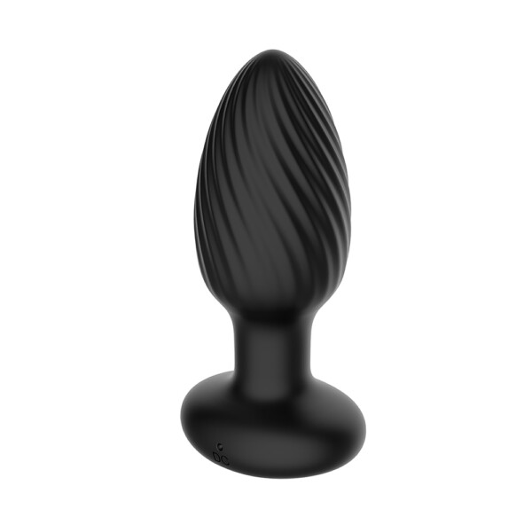 Full Rotation Vibrating Butt Plug with Wireless Remote Control - Black - Image 5